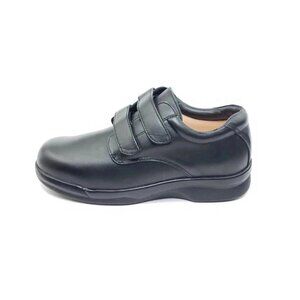 Apex Orthopedic Diabetic Comfort Shoes Hook & Loop Black Leather Mens 11.5W